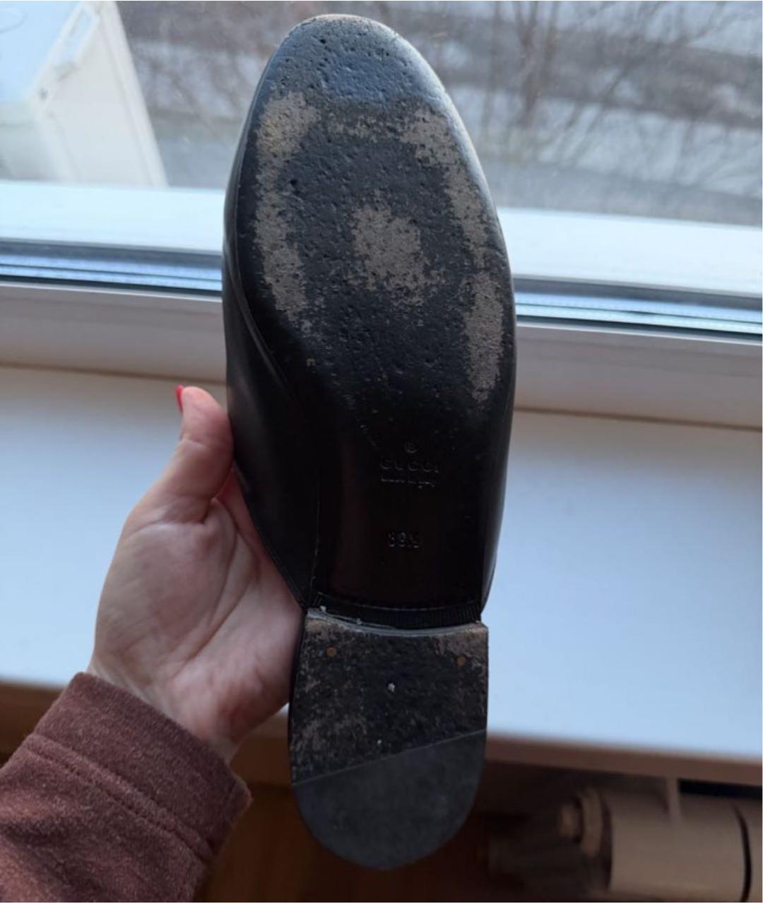 GUCCI Черные кожаные сабо, фото 5