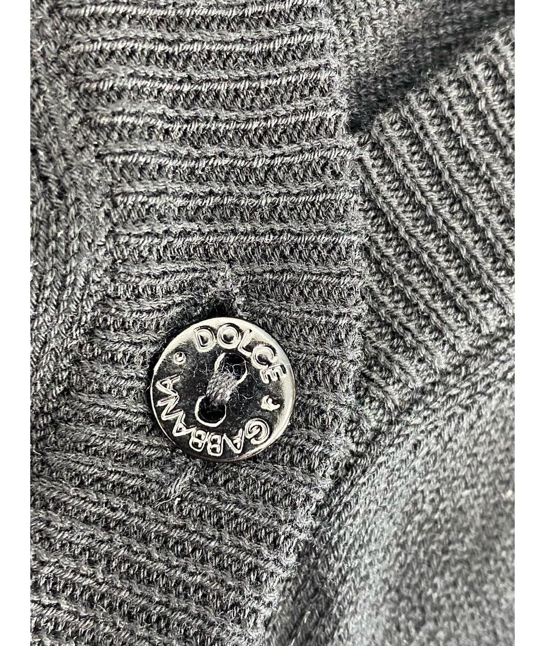 DOLCE&GABBANA Черный хлопковый кардиган, фото 4