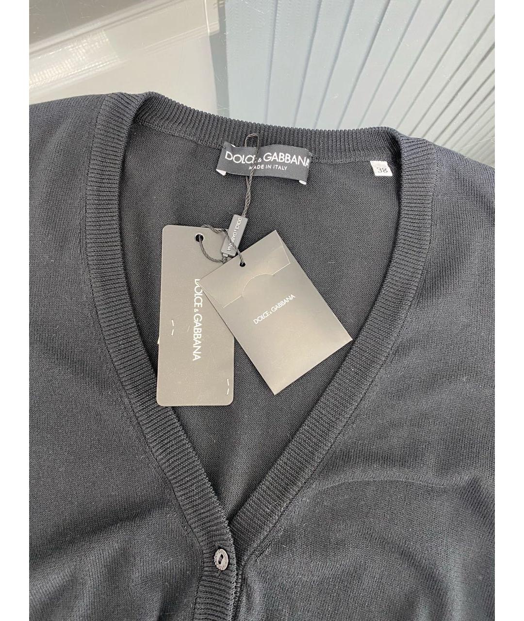 DOLCE&GABBANA Черный хлопковый кардиган, фото 3