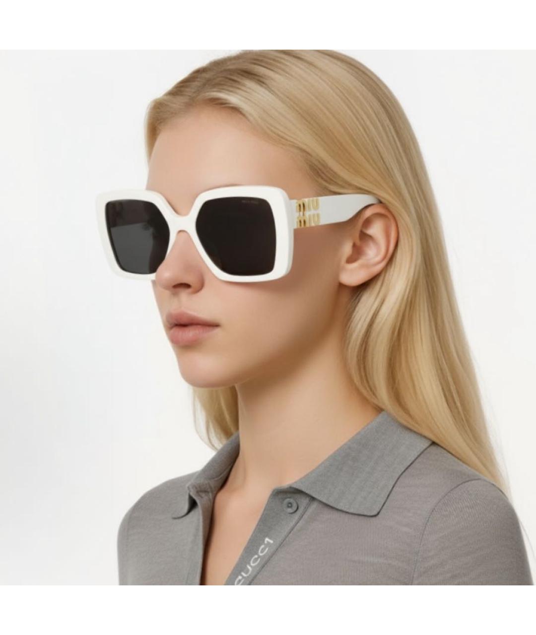 MIU MIU Белые солнцезащитные очки, фото 2