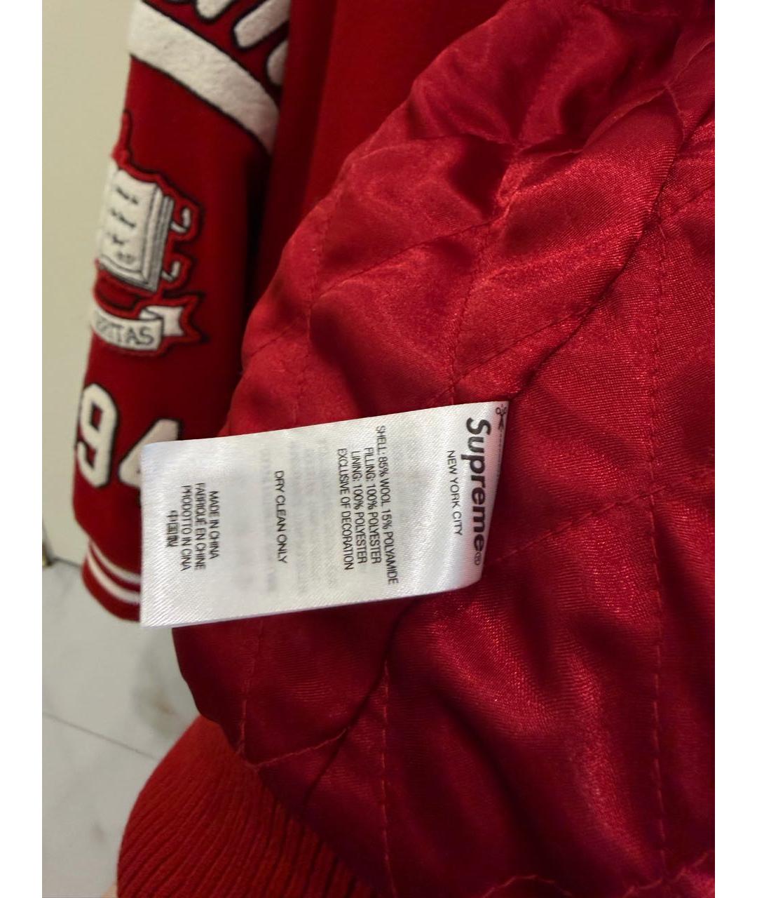 SUPREME Красная шерстяная куртка, фото 5