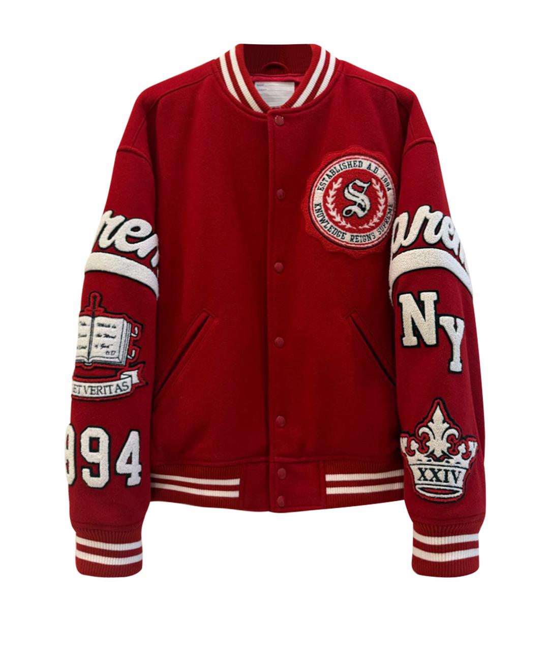 SUPREME Красная шерстяная куртка, фото 1