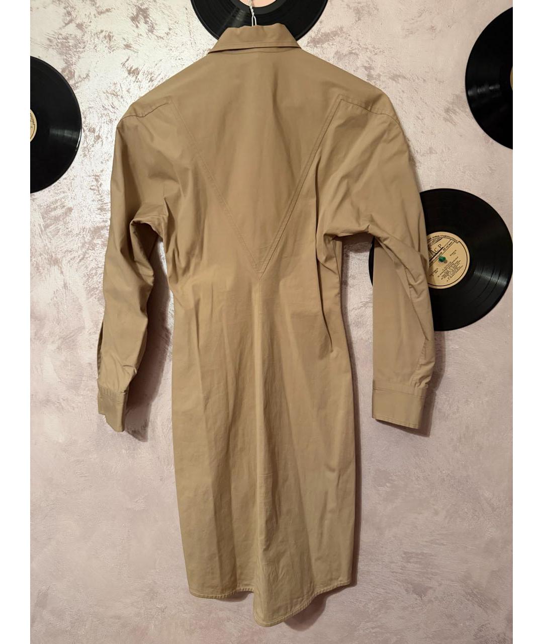 BOTTEGA VENETA Бежевое хлопковое повседневное платье, фото 2