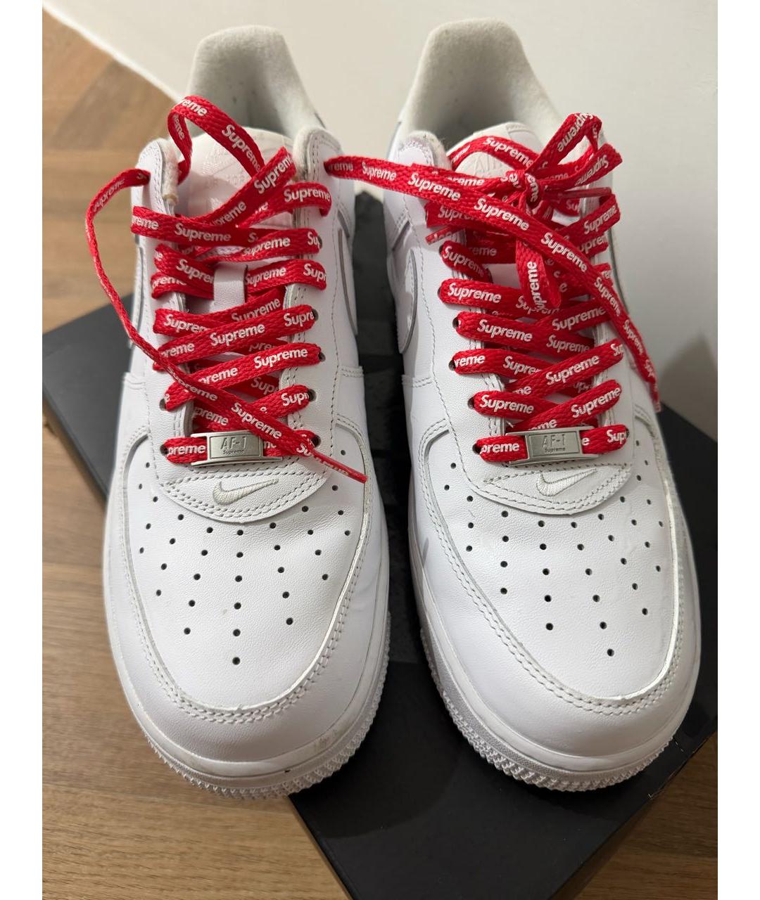 NIKE Белые кожаные высокие кроссовки / кеды, фото 2