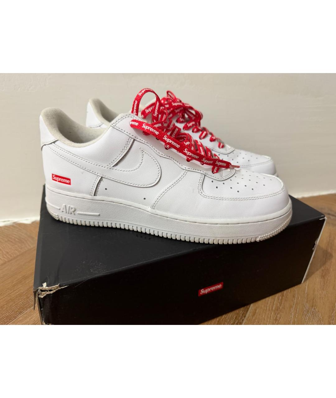 NIKE Белые кожаные высокие кроссовки / кеды, фото 5