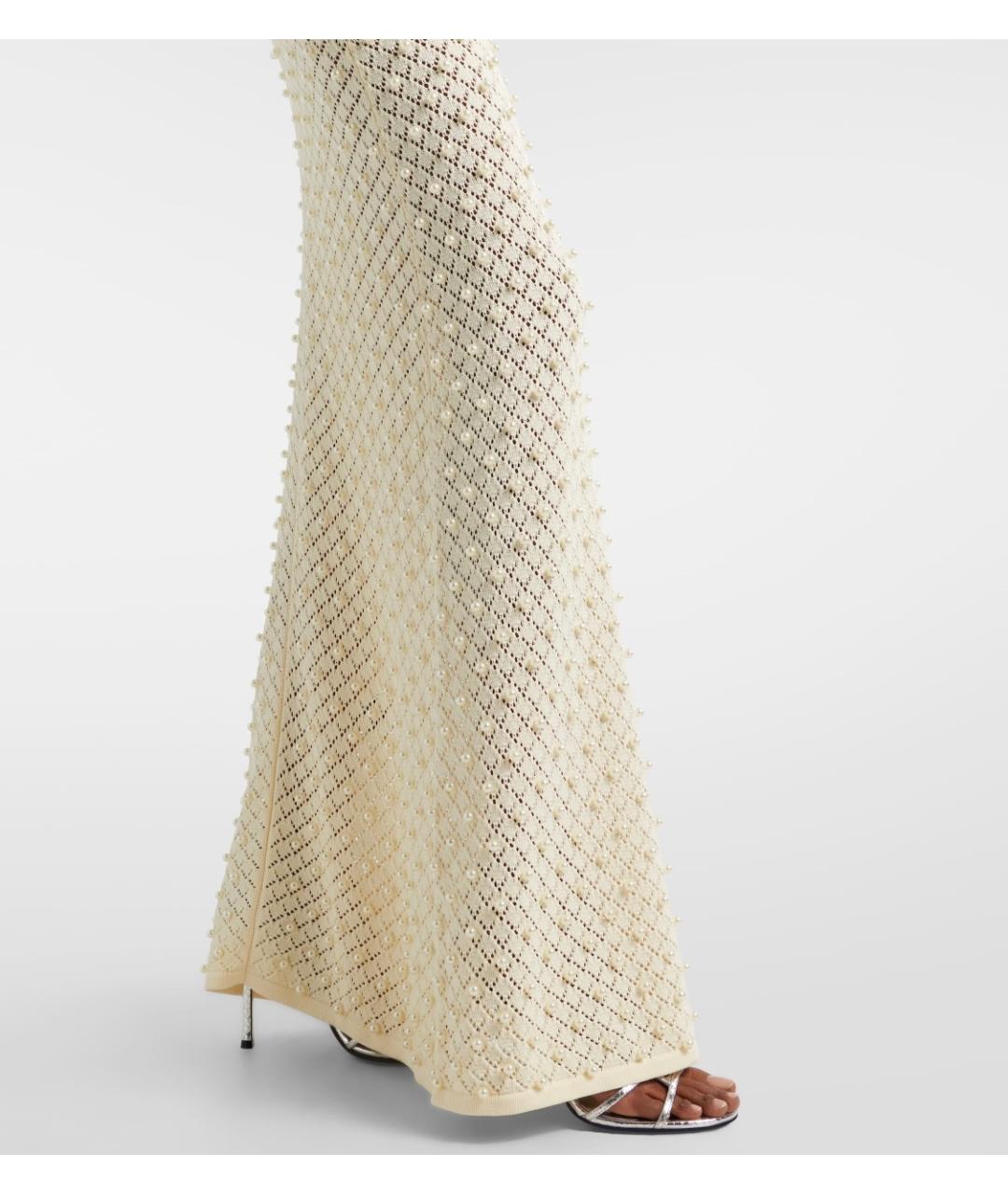 DAVID KOMA Белое вискозное вечернее платье, фото 5