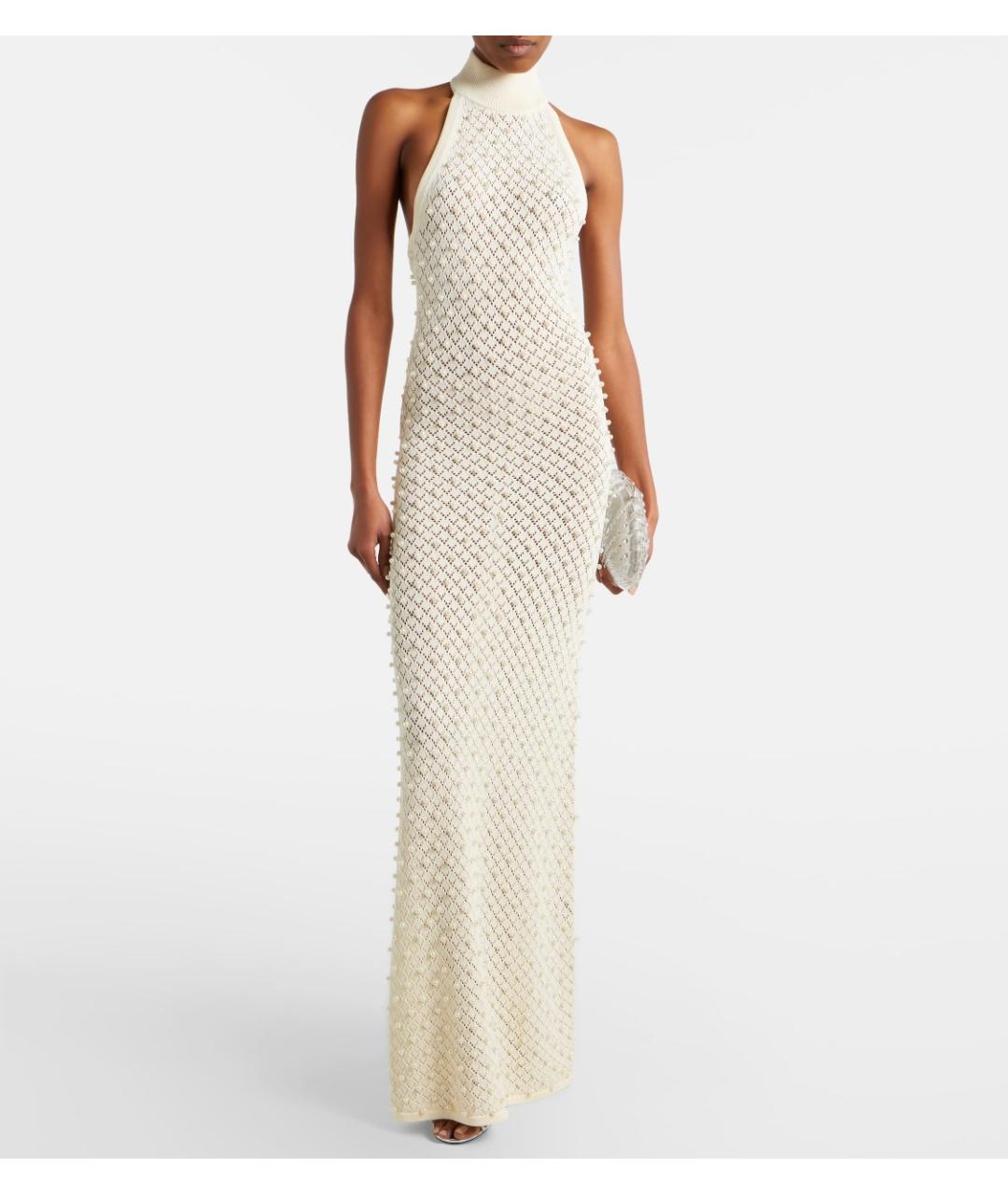 DAVID KOMA Белое вискозное вечернее платье, фото 2