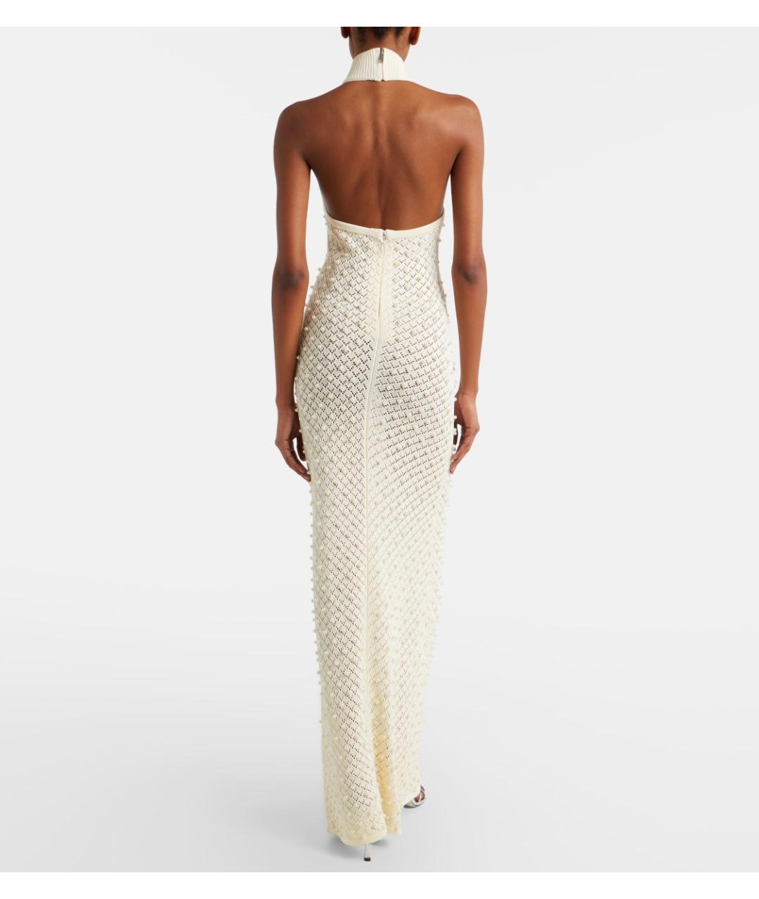 DAVID KOMA Белое вискозное вечернее платье, фото 3