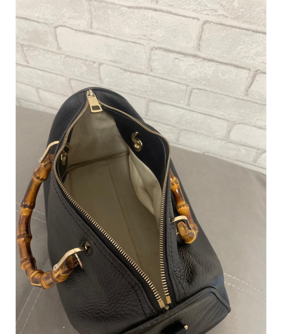 GUCCI Черная кожаная сумка тоут, фото 4