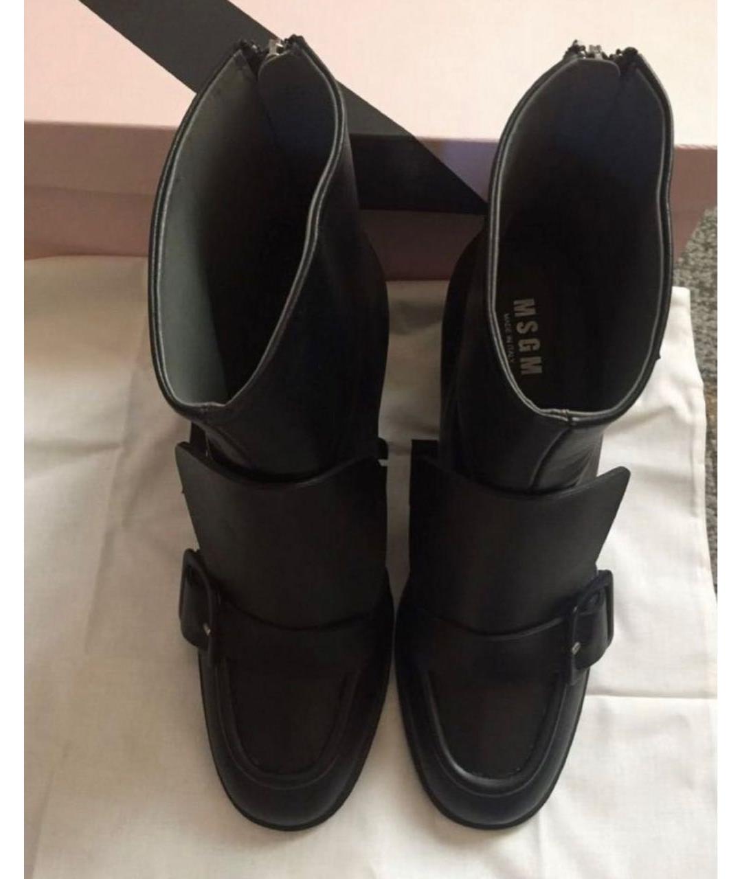 MSGM Черные кожаные ботильоны, фото 6