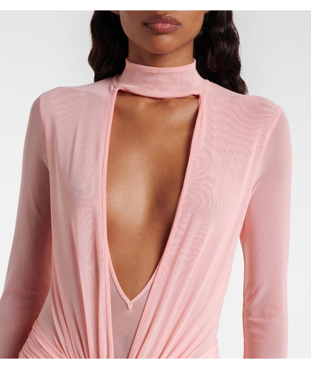 DAVID KOMA Розовое полиэстеровое коктейльное платье, фото 4