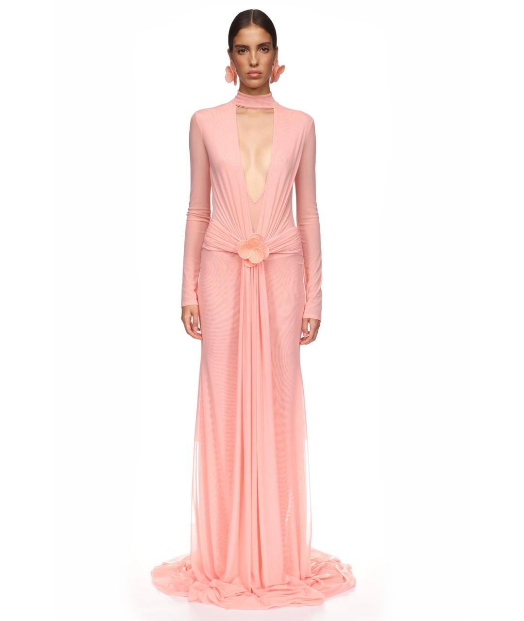 DAVID KOMA Розовое полиэстеровое коктейльное платье, фото 6