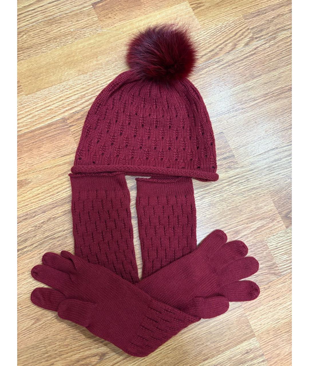 LORO PIANA Бордовая кашемировая шапка, фото 8