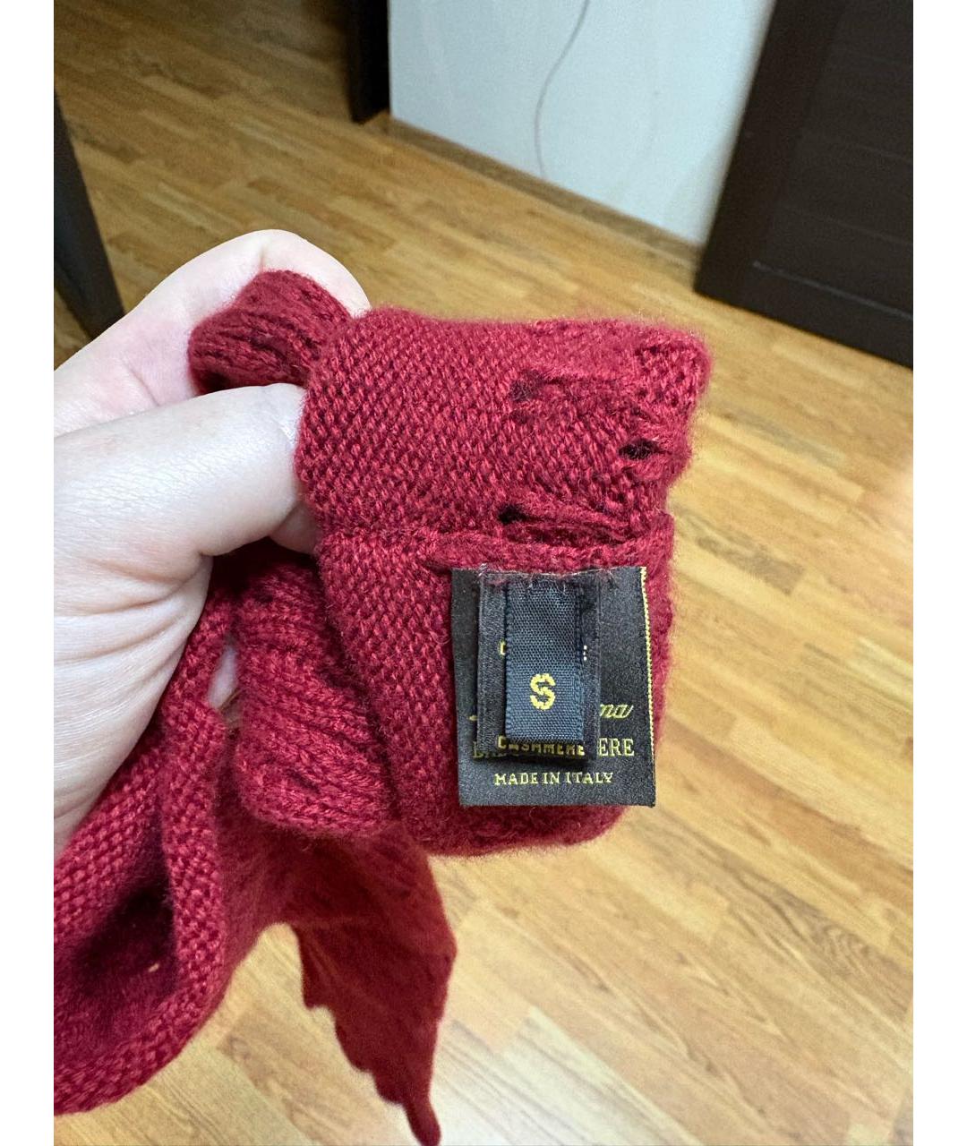 LORO PIANA Бордовая кашемировая шапка, фото 4