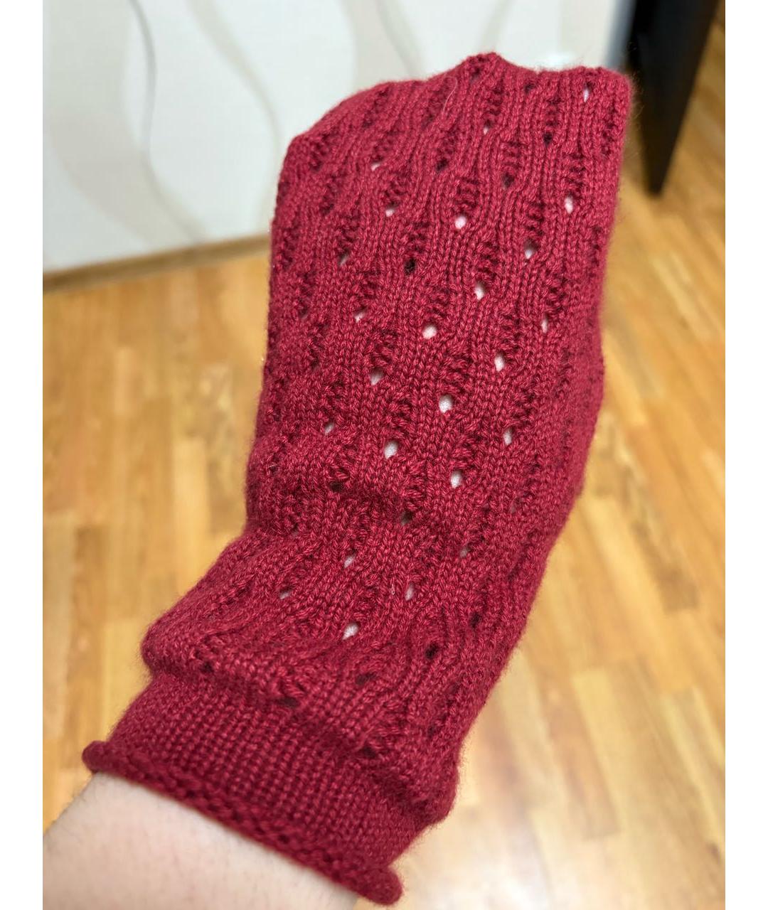 LORO PIANA Бордовая кашемировая шапка, фото 3