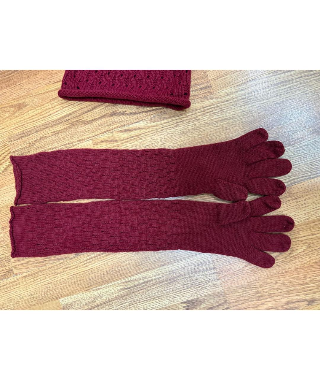 LORO PIANA Бордовая кашемировая шапка, фото 2