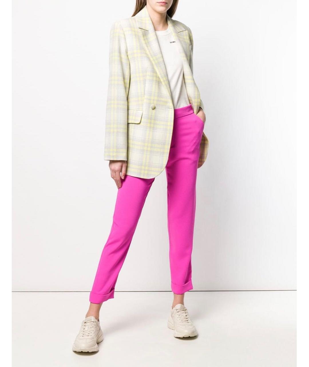 P.A.R.O.S.H. Фуксия полиэстеровые прямые брюки, фото 2