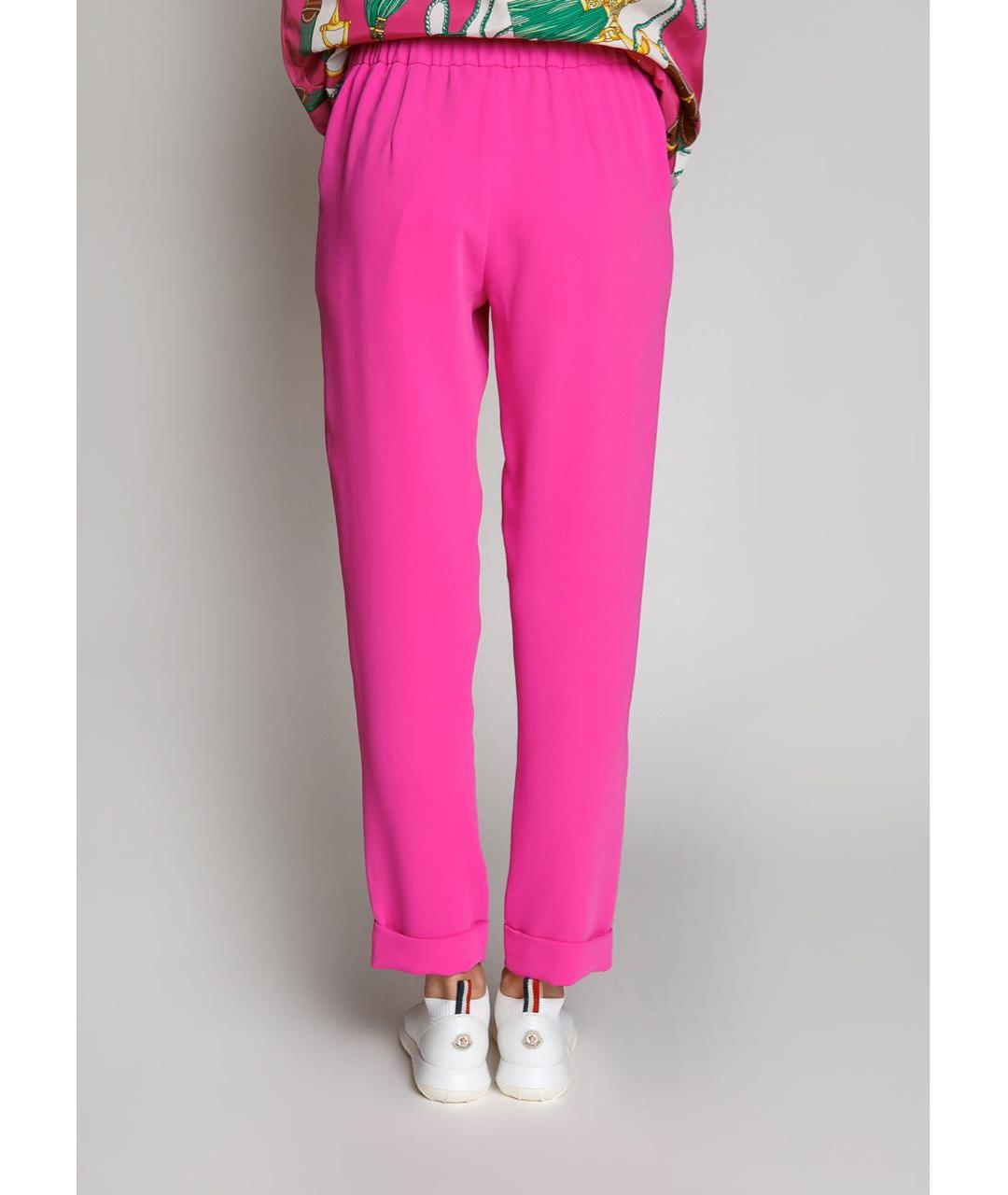 P.A.R.O.S.H. Фуксия полиэстеровые прямые брюки, фото 4