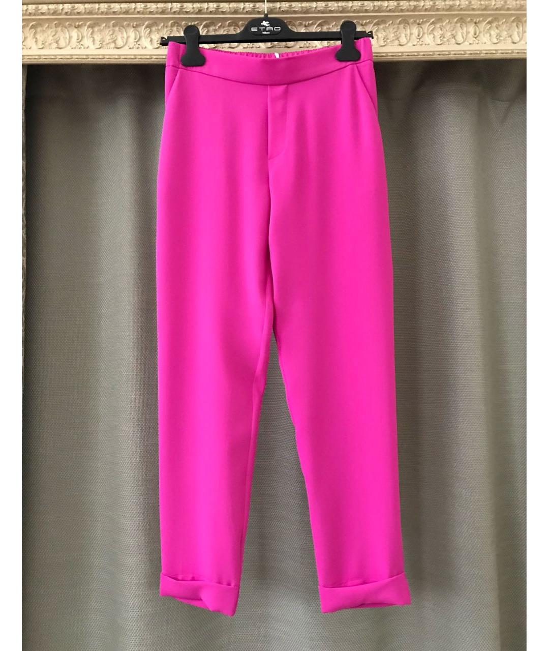 P.A.R.O.S.H. Фуксия полиэстеровые прямые брюки, фото 6