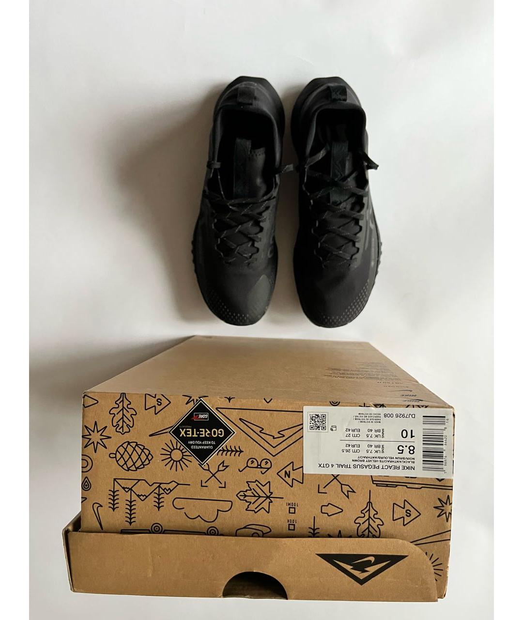 NIKE Черные синтетические низкие кроссовки / кеды, фото 8