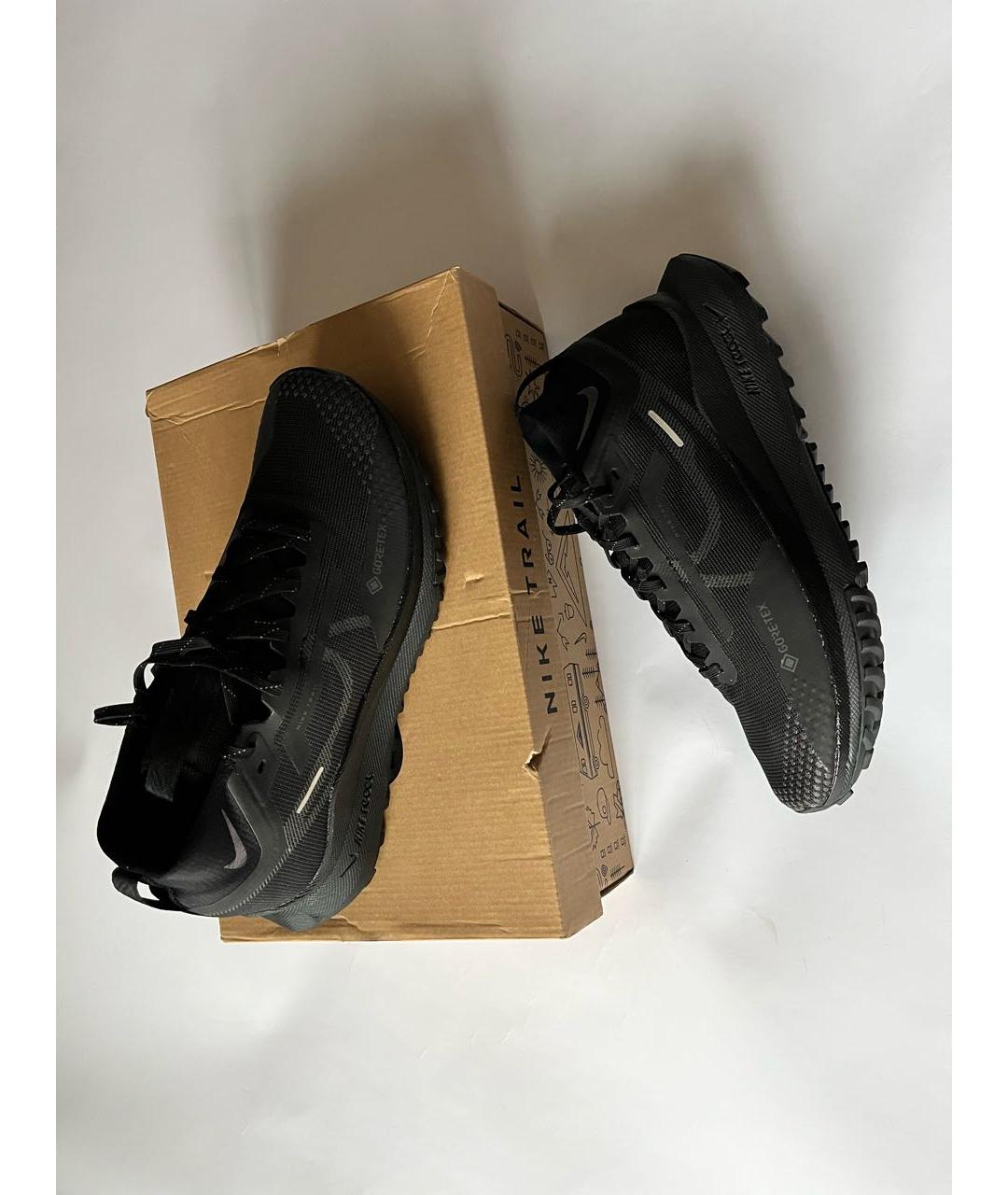 NIKE Черные синтетические низкие кроссовки / кеды, фото 2