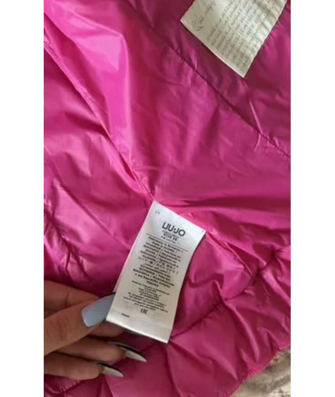 LIU JO Розовая полиэстеровая куртка, фото 4