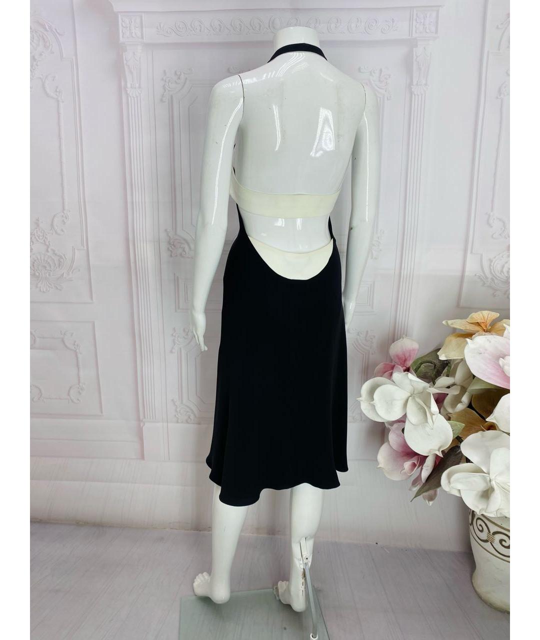 BALENCIAGA Черное шелковое коктейльное платье, фото 2