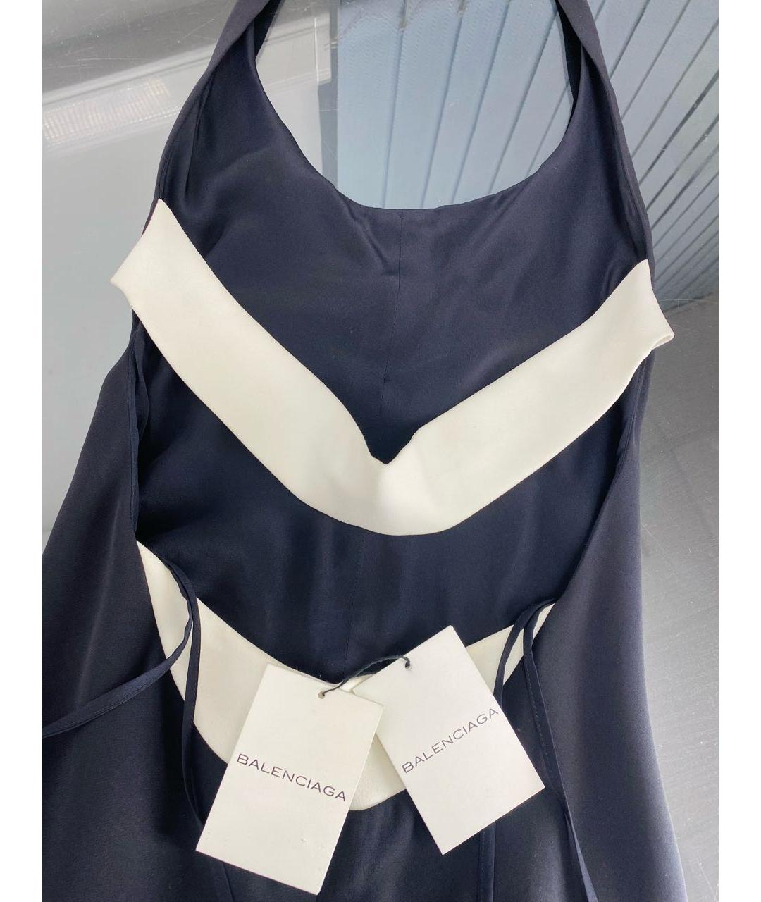 BALENCIAGA Черное шелковое коктейльное платье, фото 3