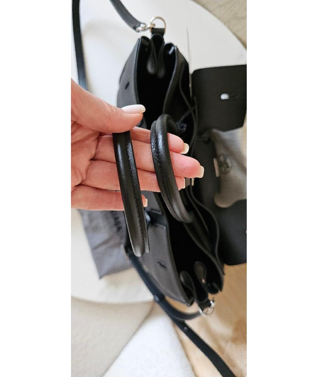 BALENCIAGA Черная кожаная сумка тоут, фото 9