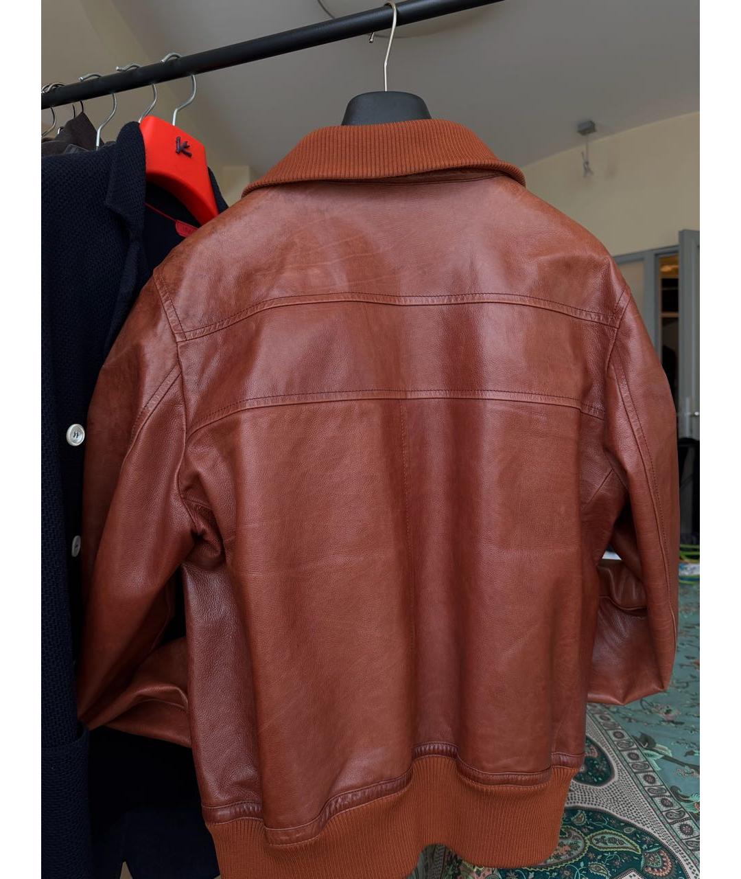 BOTTEGA VENETA Коричневая кожаная куртка, фото 2