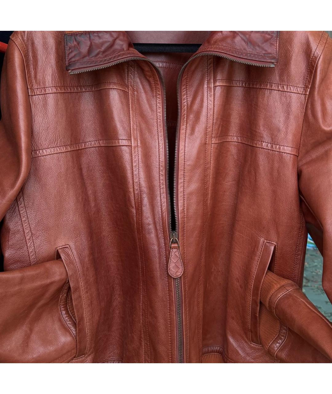 BOTTEGA VENETA Коричневая кожаная куртка, фото 6
