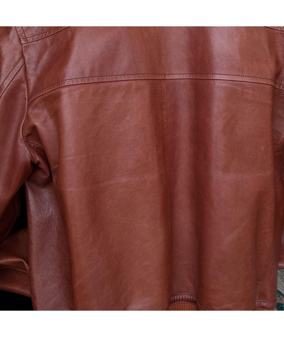 BOTTEGA VENETA Коричневая кожаная куртка, фото 7
