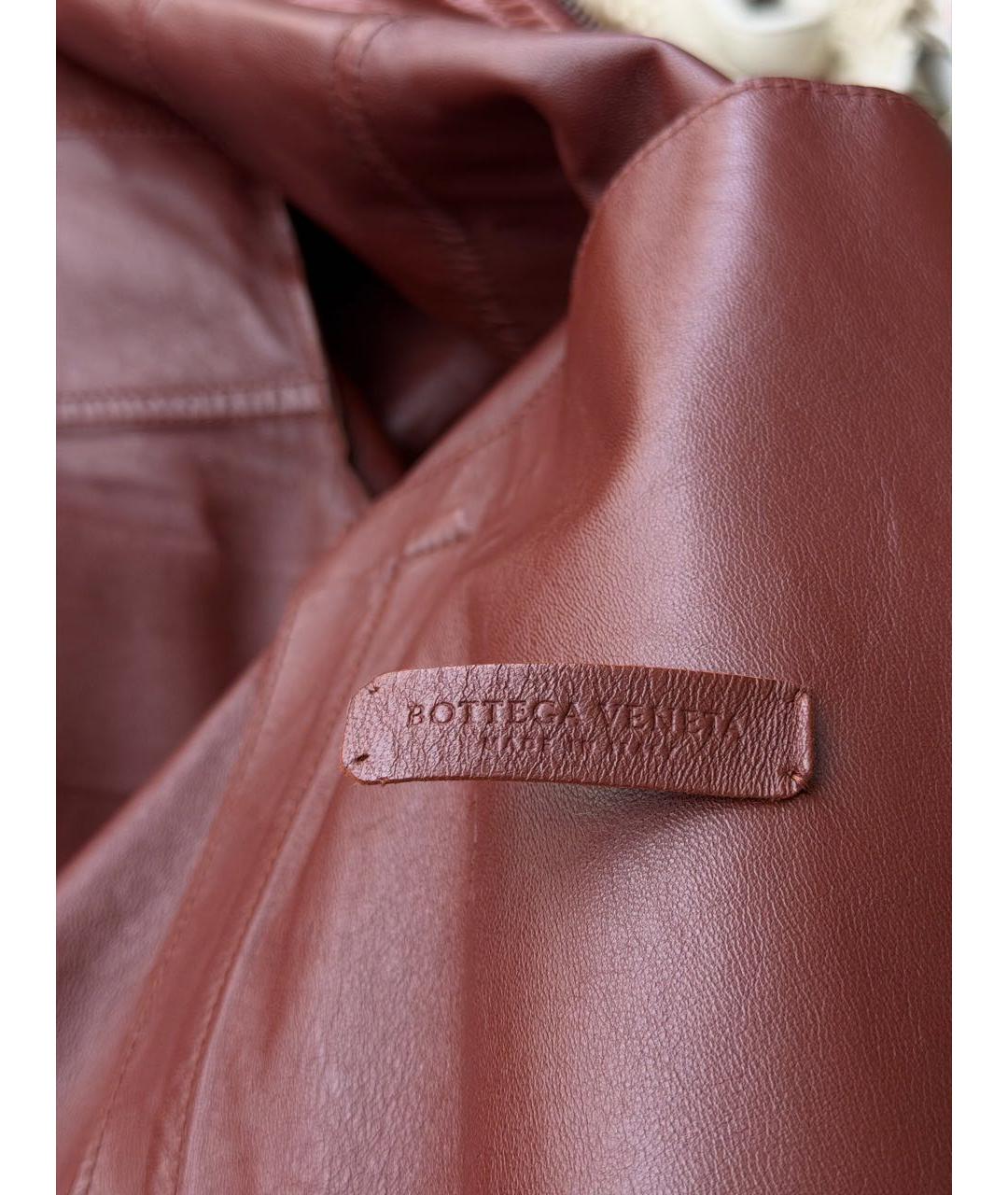 BOTTEGA VENETA Коричневая кожаная куртка, фото 3