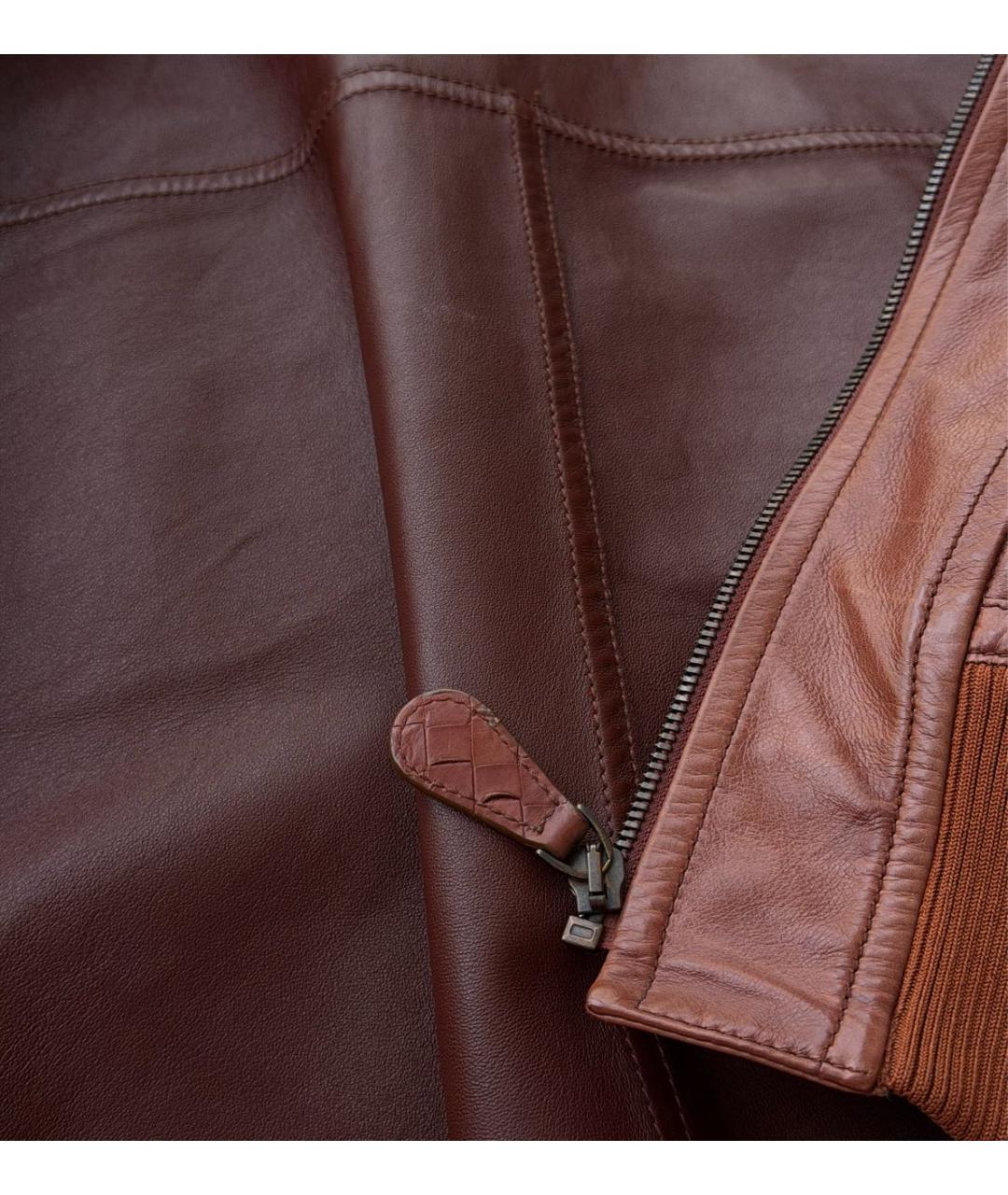 BOTTEGA VENETA Коричневая кожаная куртка, фото 5