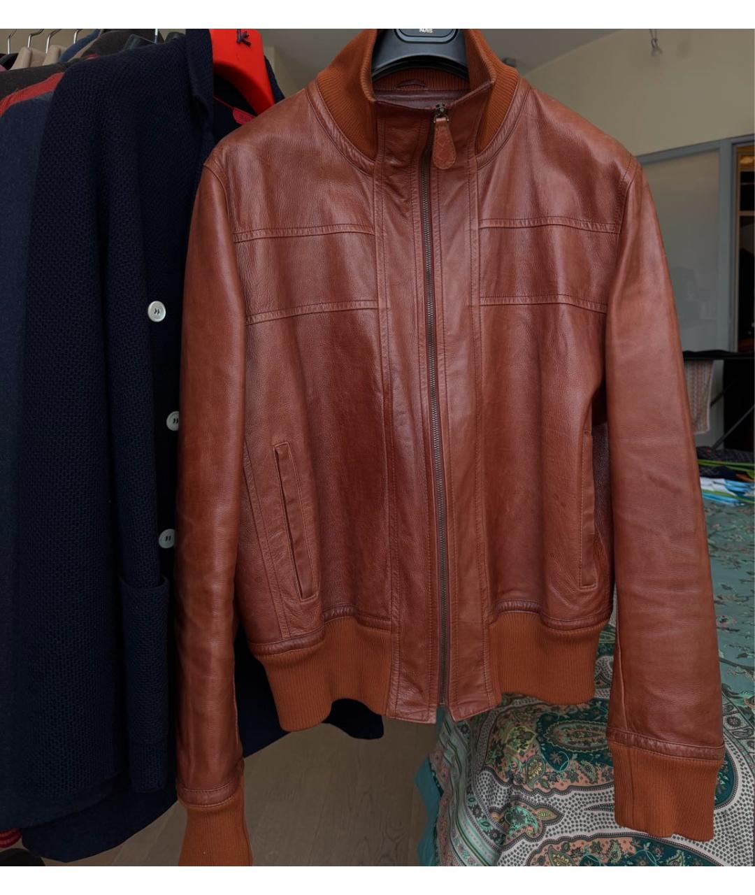 BOTTEGA VENETA Коричневая кожаная куртка, фото 8