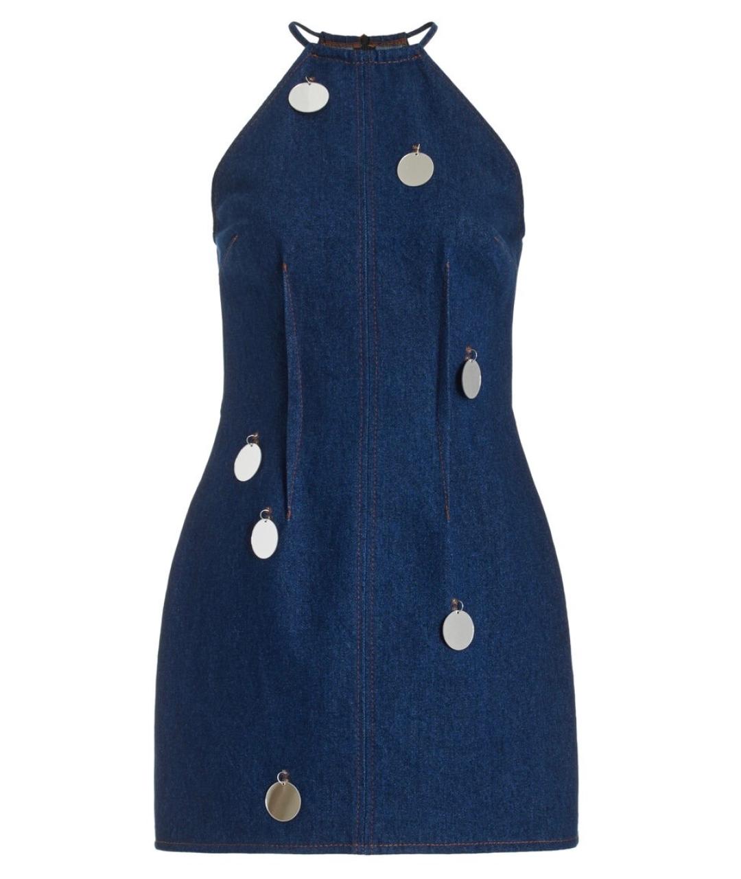 DAVID KOMA Темно-синее хлопковое коктейльное платье, фото 8