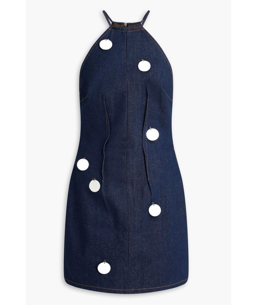 DAVID KOMA Темно-синее хлопковое коктейльное платье, фото 9