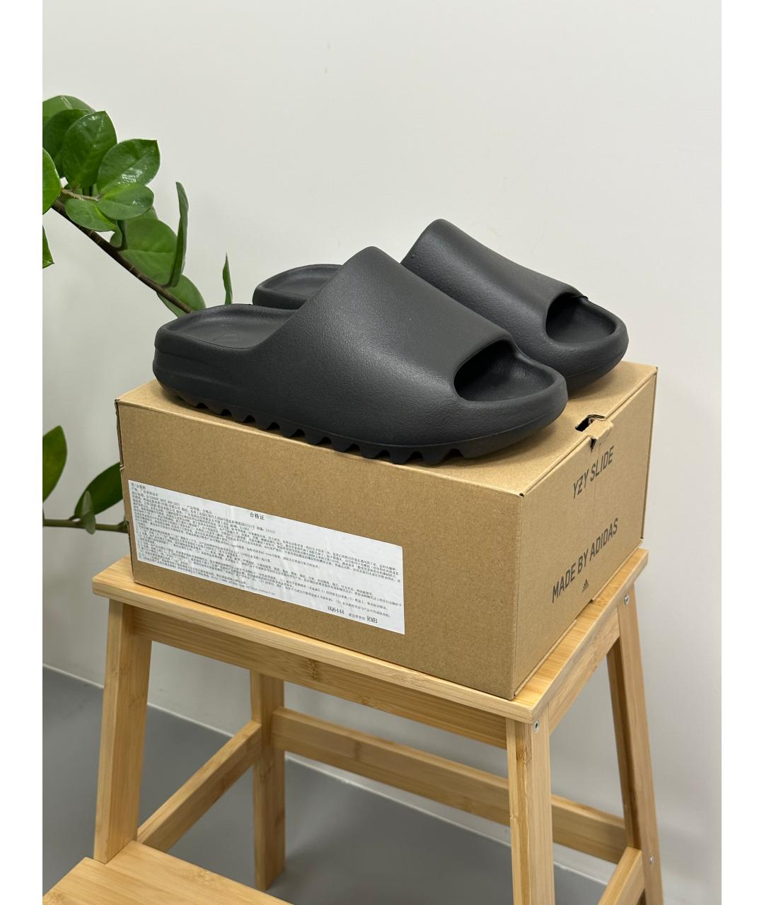 ADIDAS YEEZY Черные резиновые сандалии, фото 2