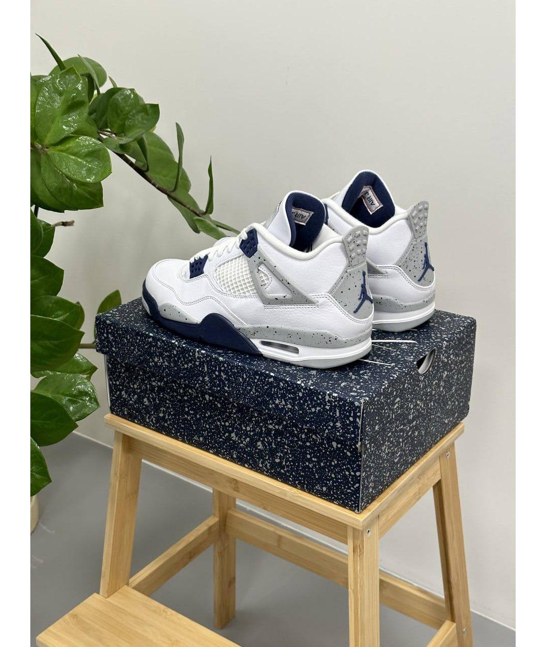 JORDAN Белые кожаные высокие кроссовки / кеды, фото 3