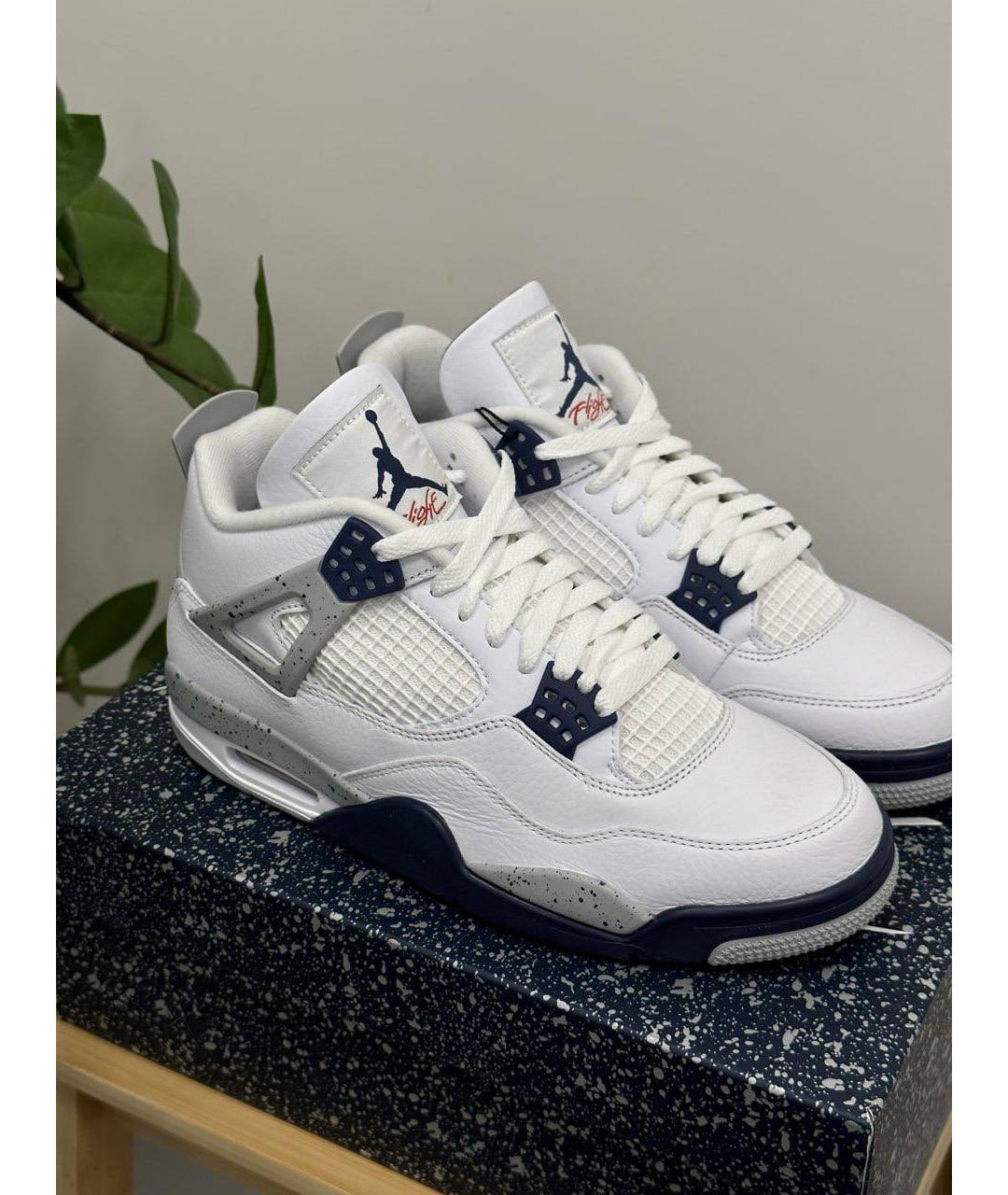 JORDAN Белые кожаные высокие кроссовки / кеды, фото 2