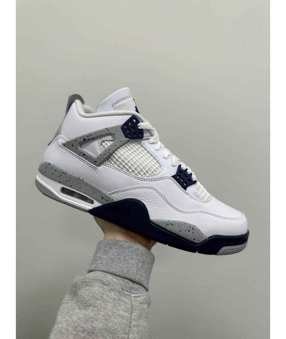JORDAN Белые кожаные высокие кроссовки / кеды, фото 4