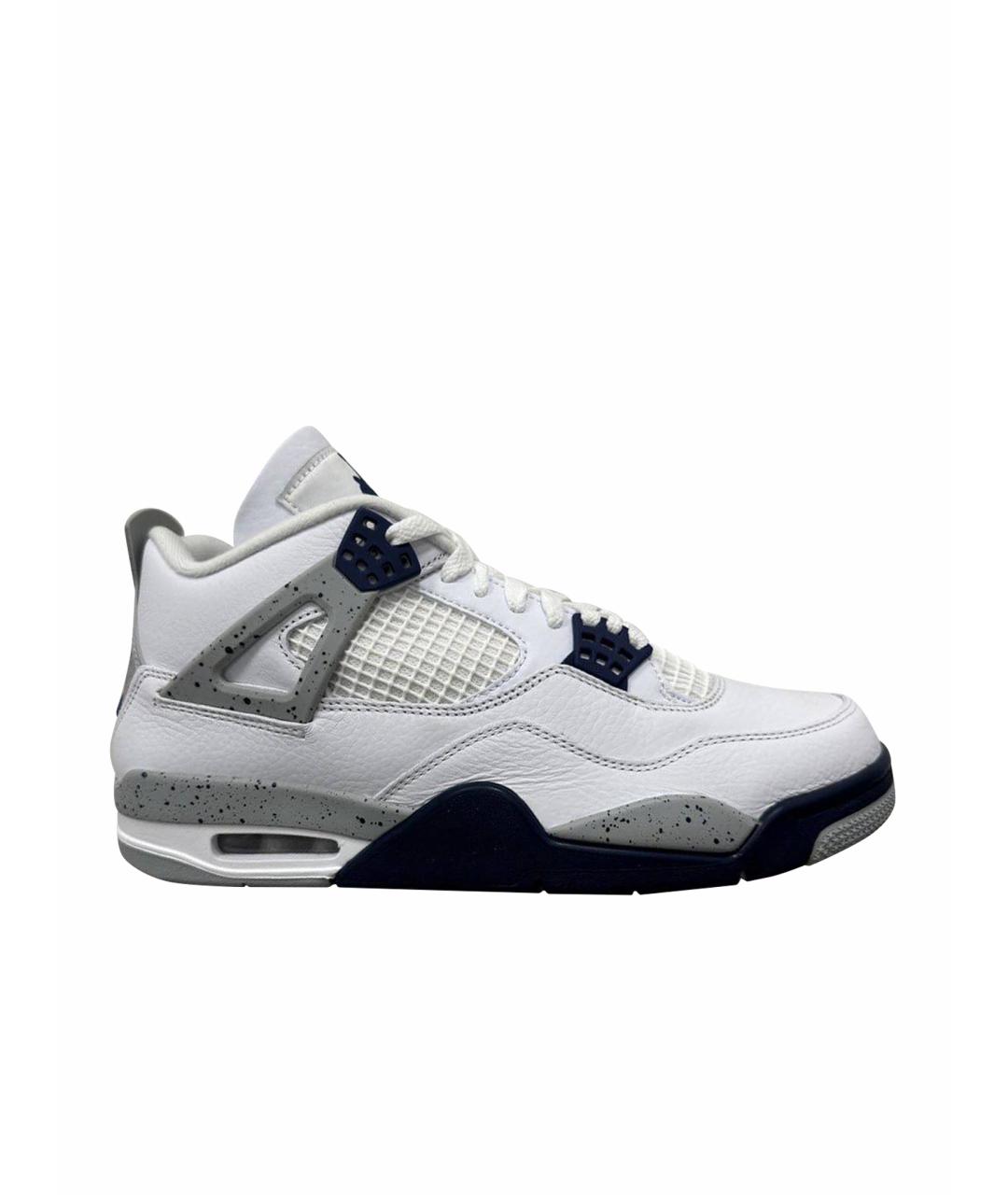 JORDAN Белые кожаные высокие кроссовки / кеды, фото 1