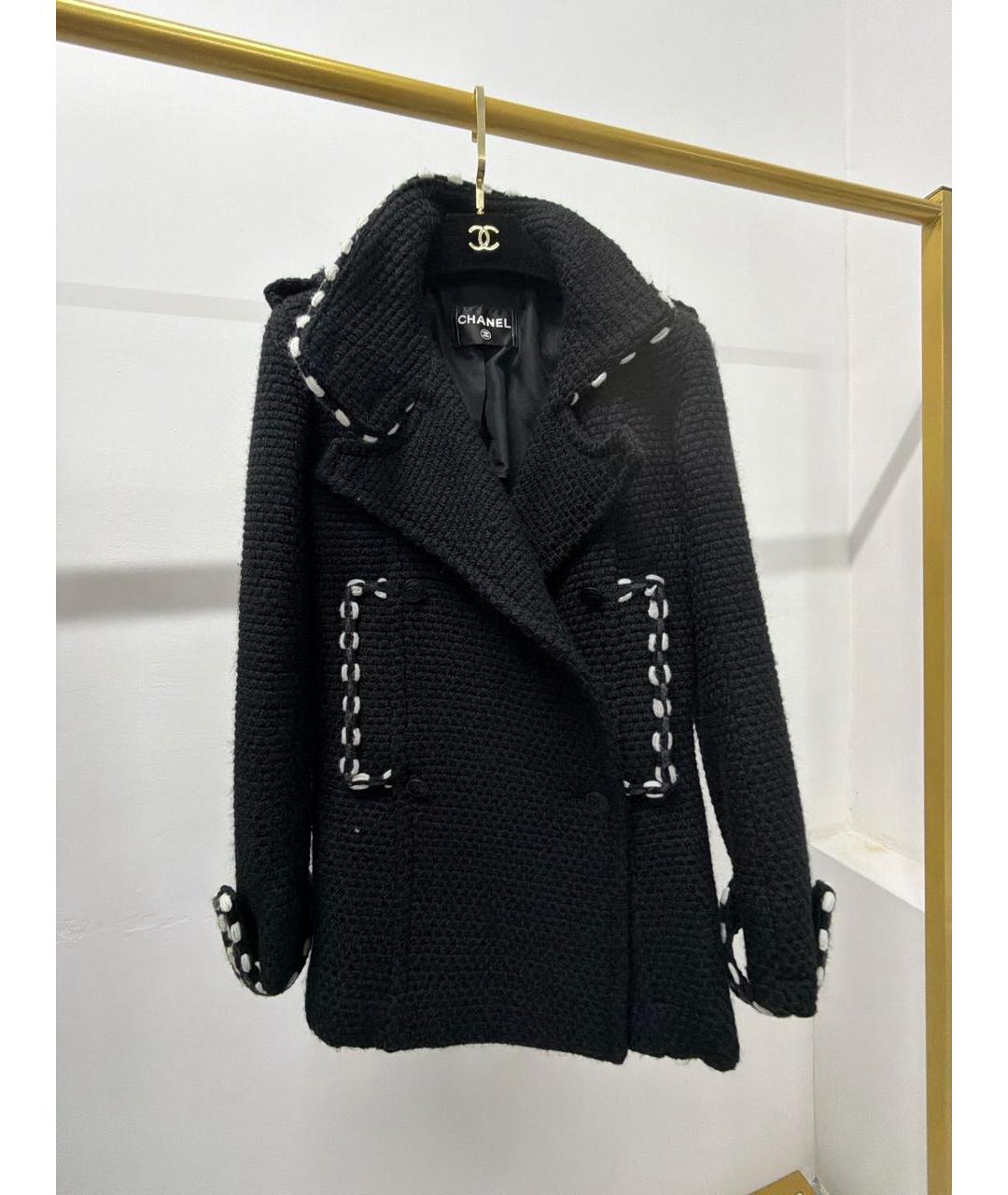 CHANEL Черное шерстяное пальто, фото 7