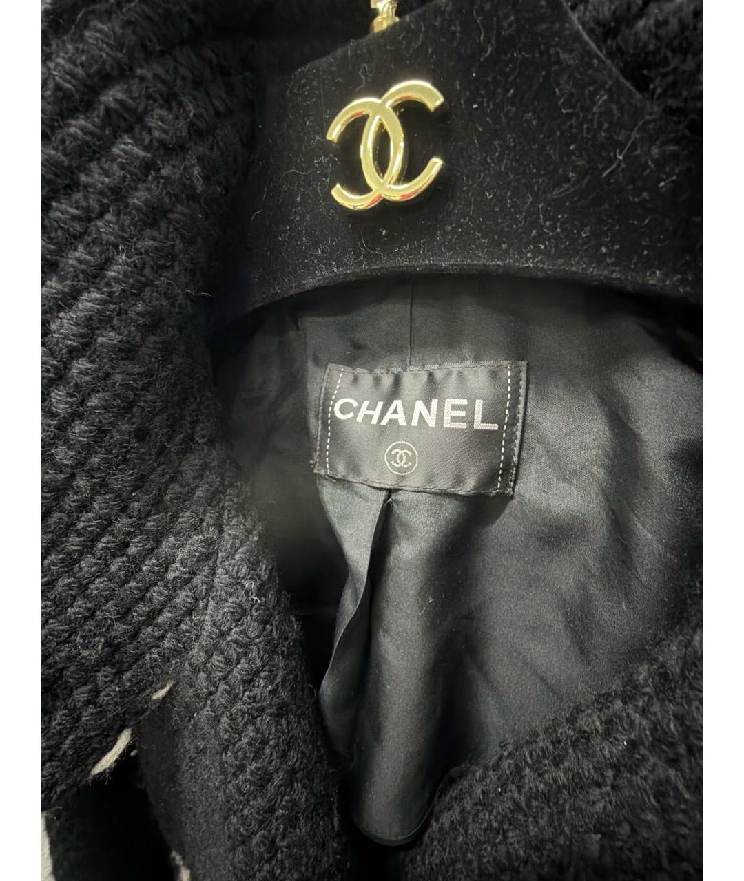 CHANEL Черное шерстяное пальто, фото 3