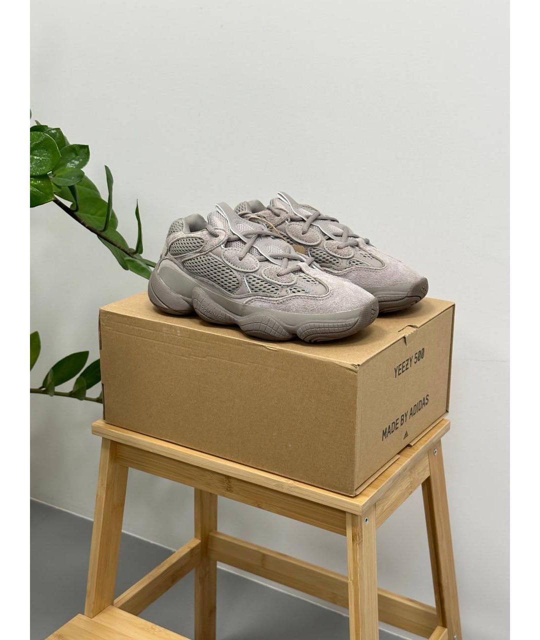 ADIDAS YEEZY Бежевые текстильные низкие кроссовки / кеды, фото 2