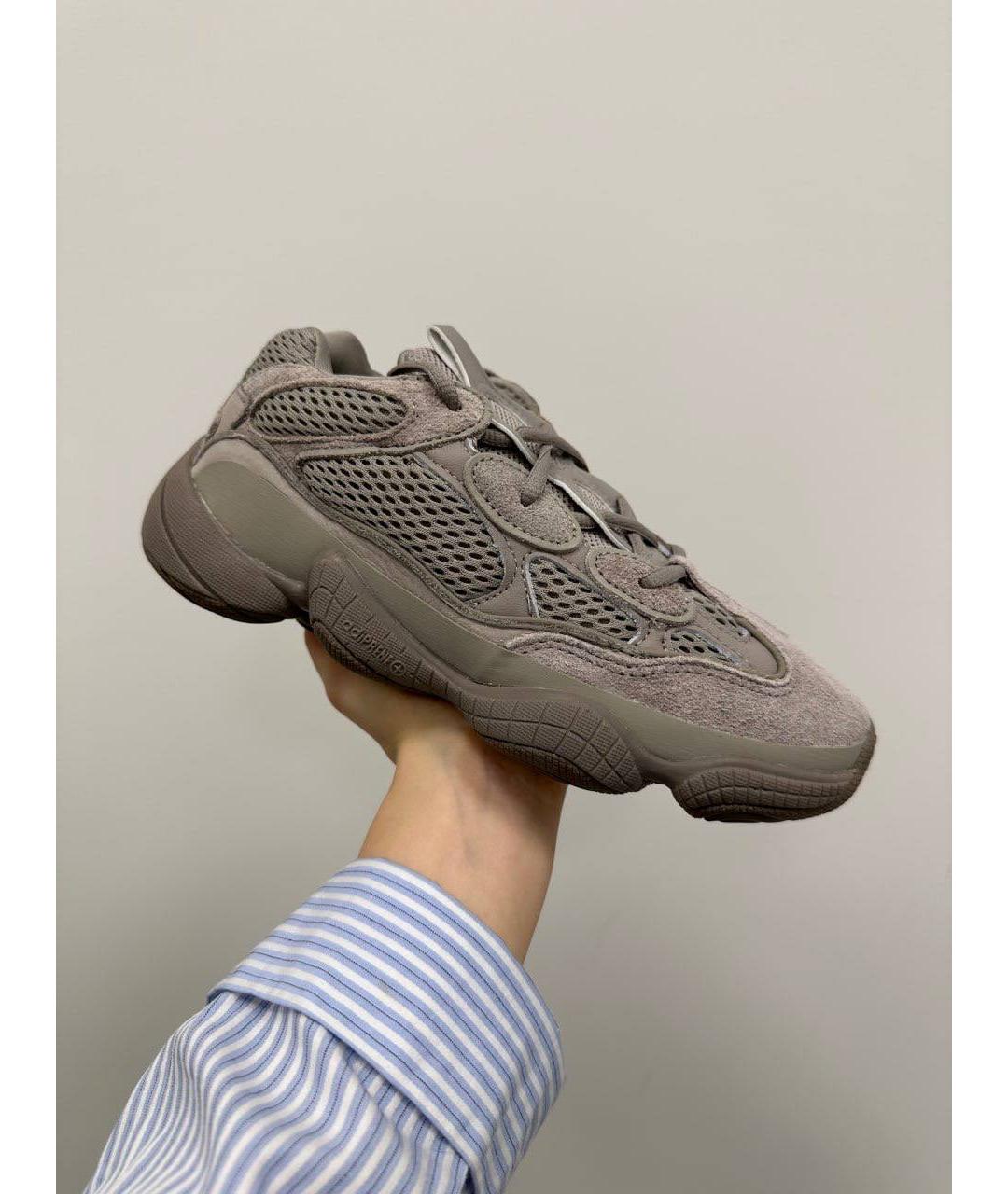 ADIDAS YEEZY Бежевые текстильные низкие кроссовки / кеды, фото 5