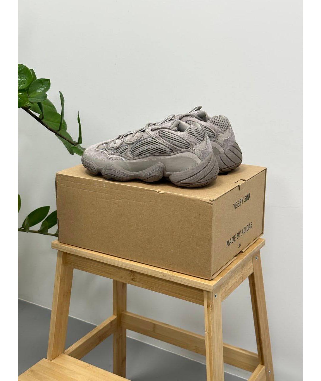 ADIDAS YEEZY Бежевые текстильные низкие кроссовки / кеды, фото 3