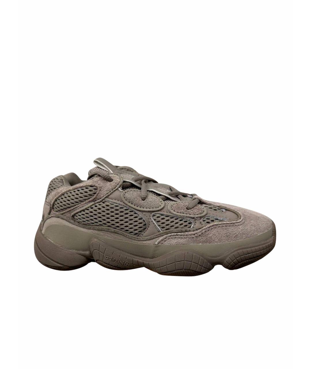 ADIDAS YEEZY Бежевые текстильные низкие кроссовки / кеды, фото 1