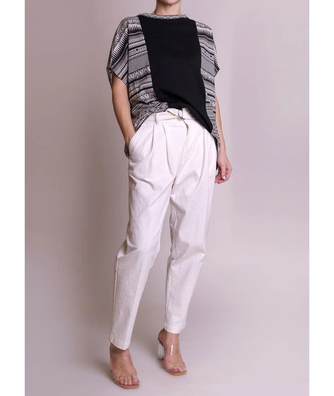 P.A.R.O.S.H. Белые хлопко-эластановые прямые джинсы, фото 5