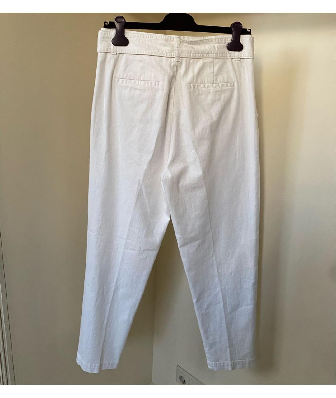 P.A.R.O.S.H. Белые хлопко-эластановые прямые джинсы, фото 7